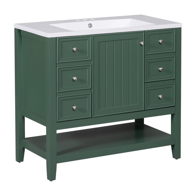 Bathroom Vanity with Sink (Green)