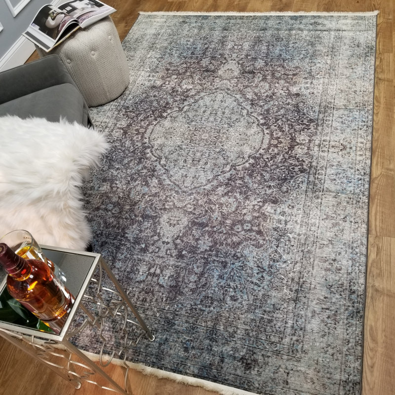 Covin Chenille Oriental Indoor Rug, Rectangle 5'3" x 7'7"