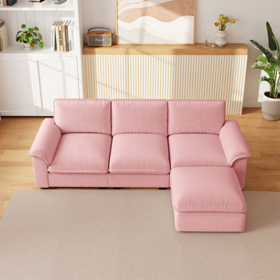 Canapés modulaires confortables en tissu de chenille, canapé en forme de L de style moderne pour la maison