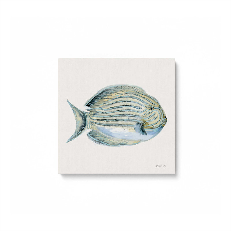 Sea Wanderer rayé sur toile, Toile tendue, H 12 po x l 12 po