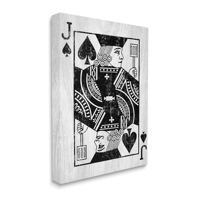 «Card Deck Jack Spade», art mural sur toile par Lil 'Rue, H 20 po x l 16 po x P 1,5 po