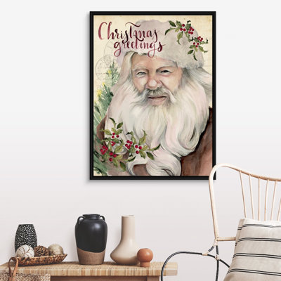 Reproduction d’art textuel sur toile, "Christmas Greetings I" par Jennifer Paxton Parker