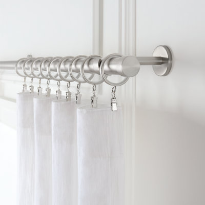 Cambria Designer Series Premium 1-1/8 in Larger Dia. Non-Adjustable Curtain Rod and Designer Brackets