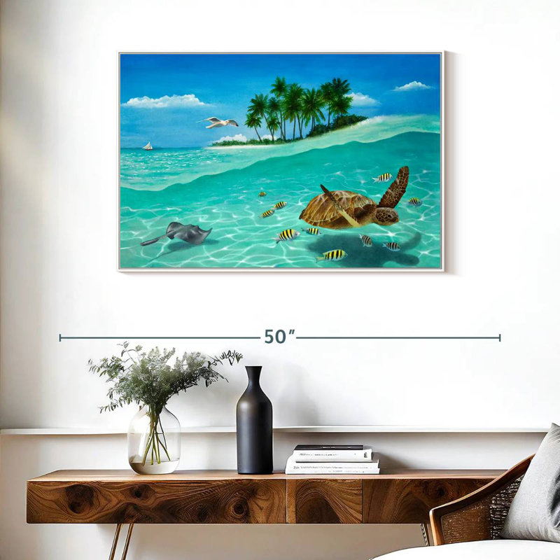Breezin ', Cadre flottant blanc, 37 po x 25 po