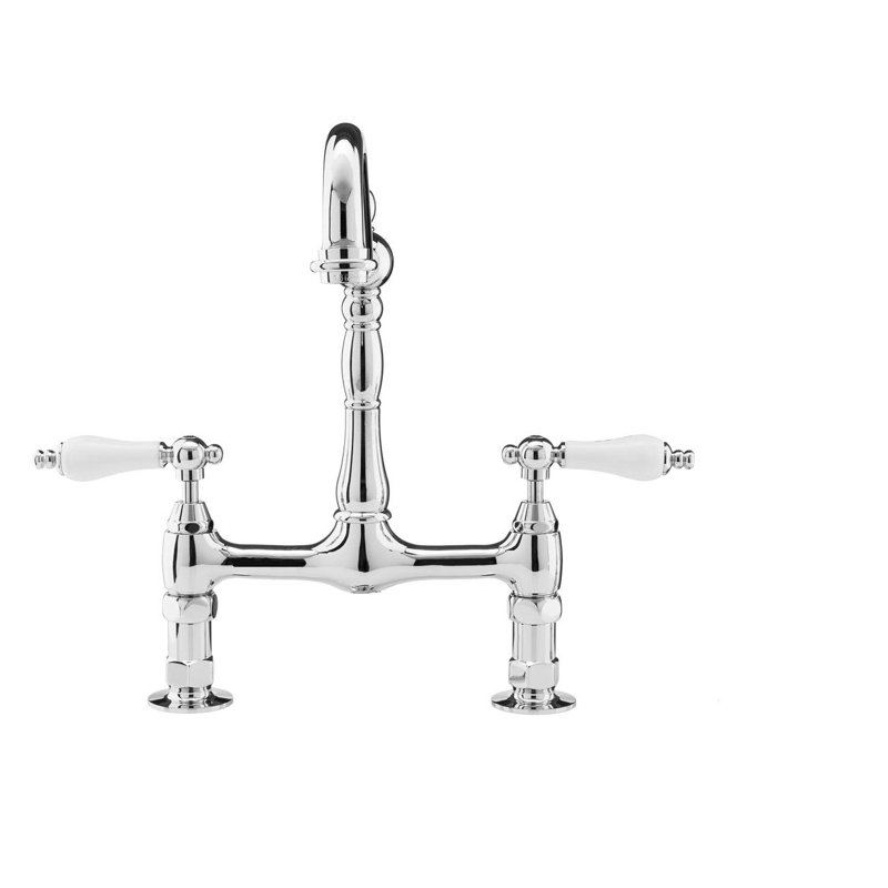 Robinet de cuisine à deux poignées, Chrome