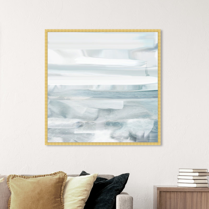 «Misty Beach» par Oliver Gal - impression encadrée, Or, H 45 po x l 45 po x P 0,5 po