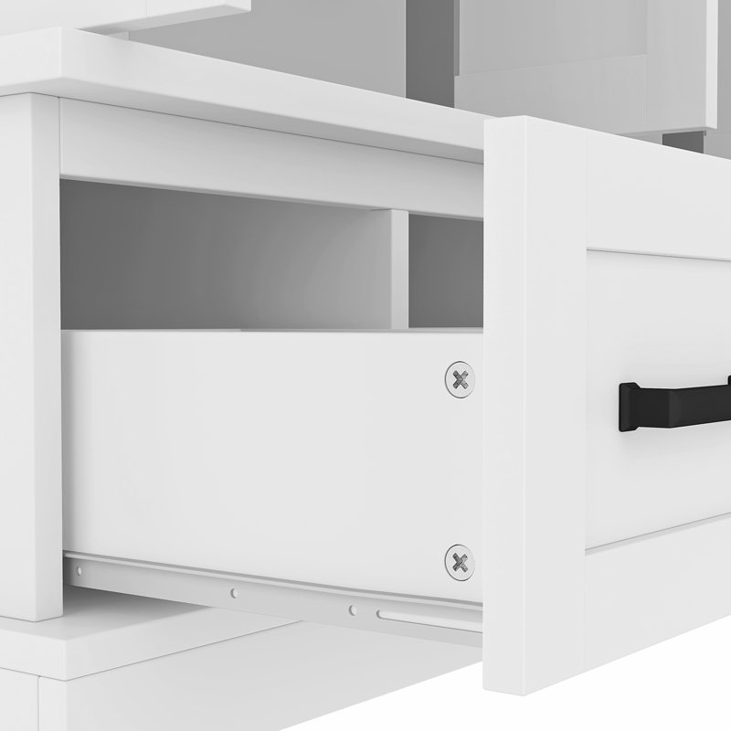78.7" H Hallway Tree With 5 Drawers And 5 Storage Cubbies, White