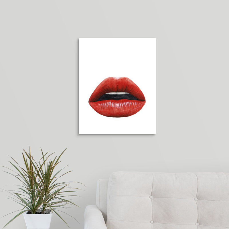 « baiser i », reproduction d’impression encadrée, H 10 po x l 8 po x P 1,25 po, Toile tendue