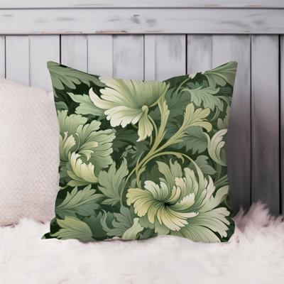 Botanical William Morris Style Damask Plants Pattern II Classic & Traditional