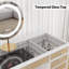 Meuble-lavabo à miroir 51 po avec 13 tiroirs style Hollywood-727290429