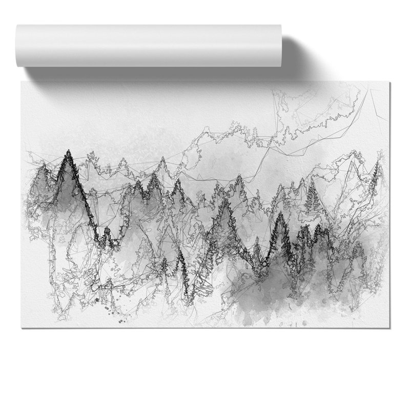 The Misty Forest Sketch - Frameless Print, 59cm H x 84cm W x 0.1cm D