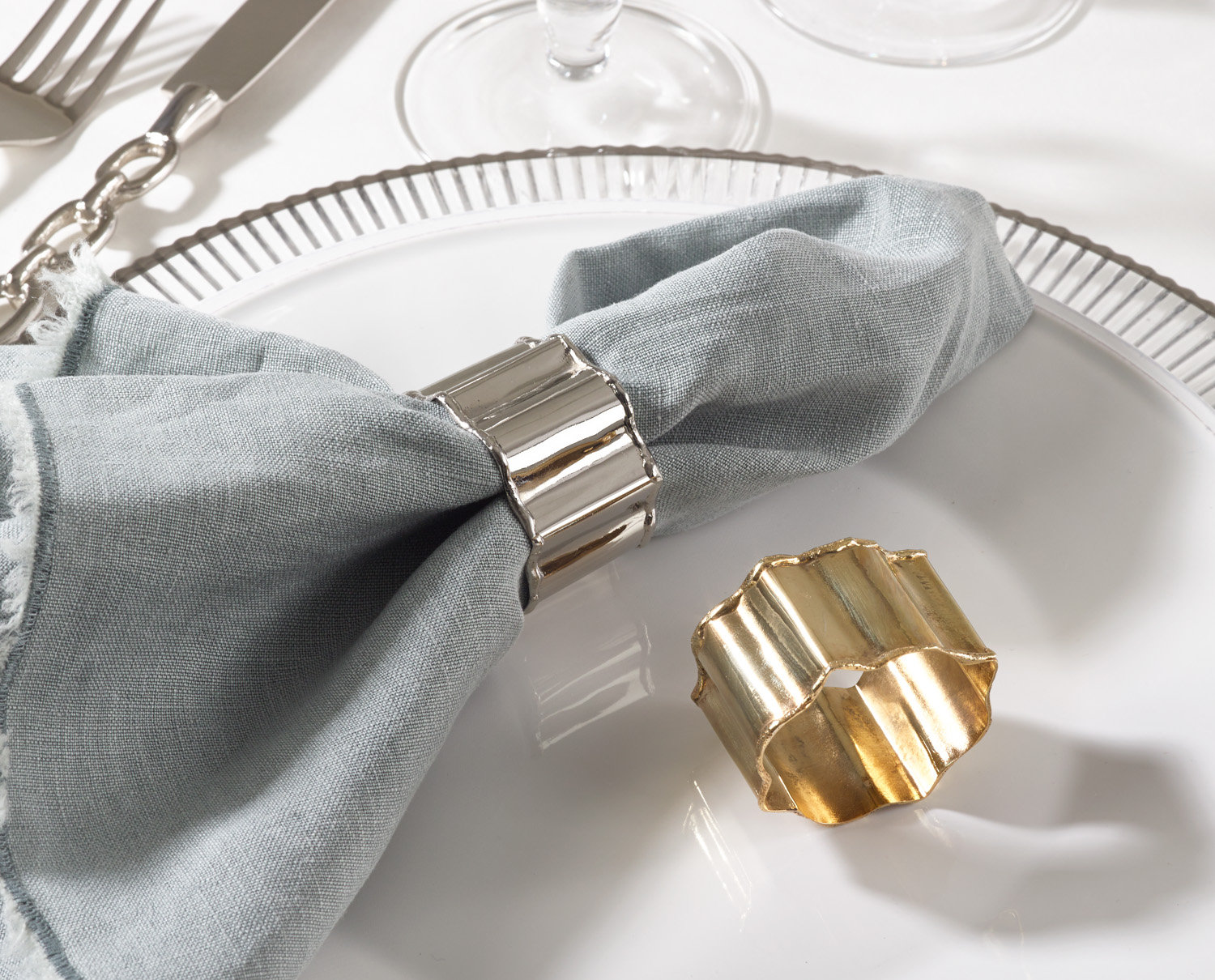 Brass Napkin Ring, Silver
