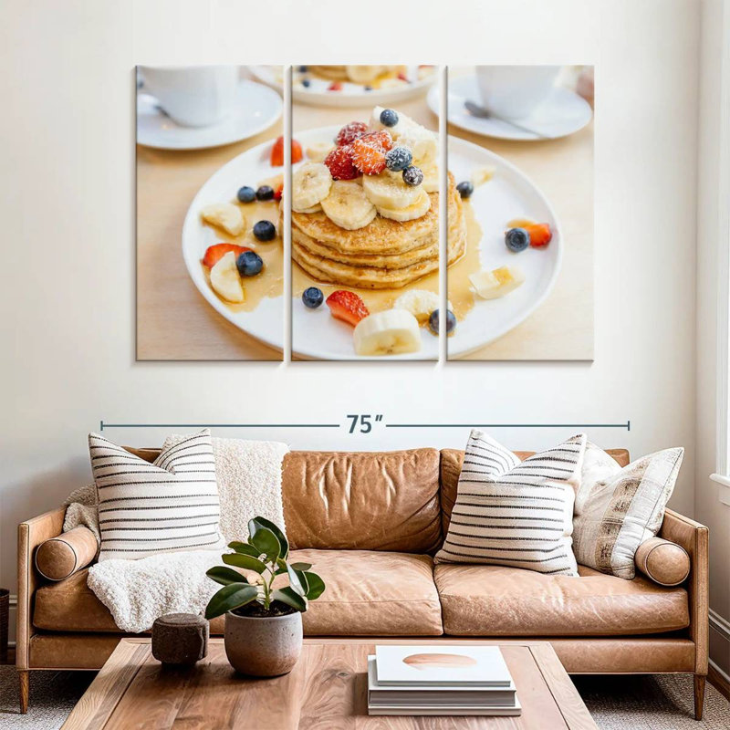 Banana Berry Pancakes, 42" H x 65" W