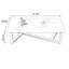 Table basse rectangulaire blanche en acier au carbone fritté blanc-746084650-746084655