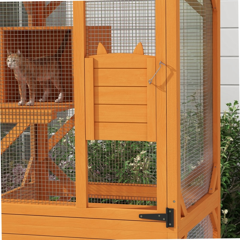 Maison de chat polyvalente avec aire de repos élevée et fonction de mobilité
