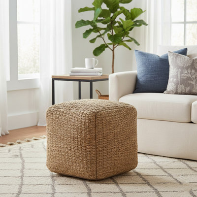 Nora 18" Wide Square Pouf Ottoman