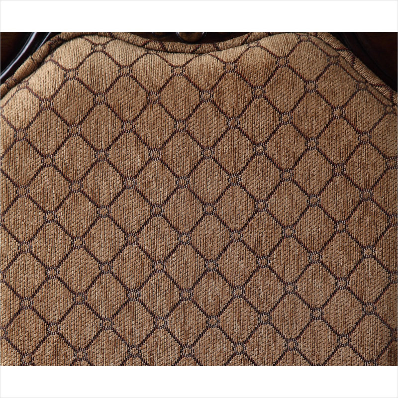 Ensemble de 2 chaises d'appoint pour salle à manger, finition brune, sièges rembourrés en tissu, pieds Queen Anne
