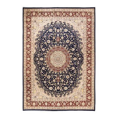 Victoriarose Mogul One-of-a-Kind Hand-Knotted Black/Blue/Red Area Rug 10' x 14'5 -  Isabelline, D51EDB2DE3C743F7A15B19752BFC32D8