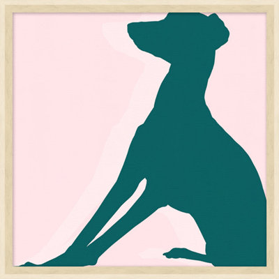 «Colorful Whippet 2» par Thom Filicia - Peinture encadrée sur papier