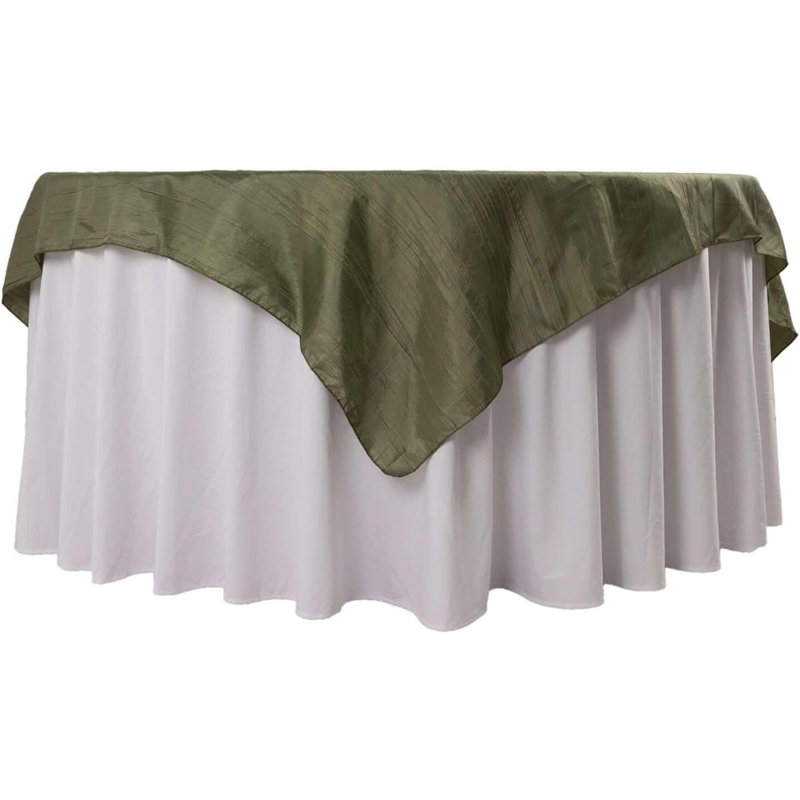 Nappe en taffetas plissé accordéon 72 "x 72", nappe carrée, Vert sauge
