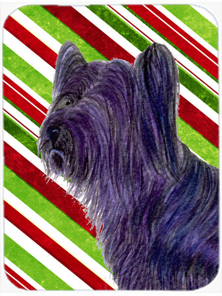 East Urban Home Skye Terrier Candy Cane Holiday Christmas Glass Cutting Board