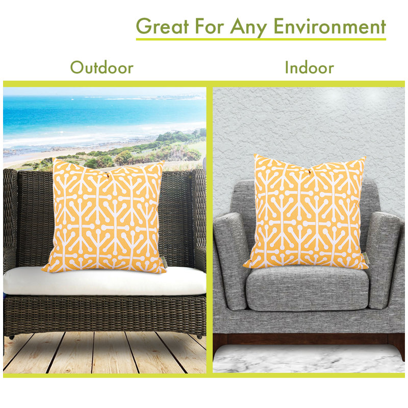Housse et insert de coussin d'extérieur Aruba, 20 po x 20 po, Agrume, Carré
