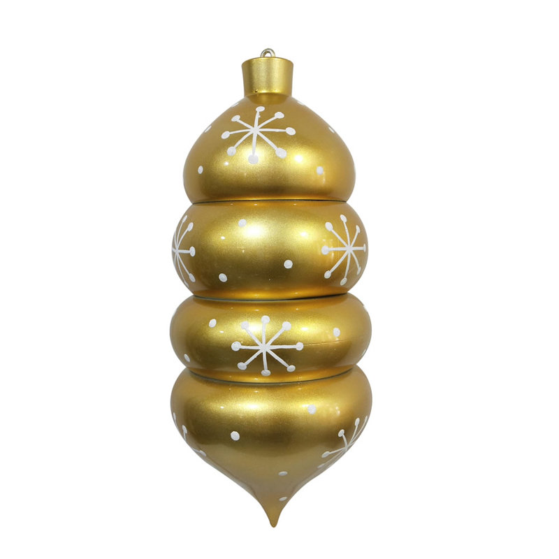 Ornement en forme de flocon de neige blanc 21,1 po, Or