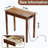 Solid Wooden Desk with Drawers - 32 x 16 Inch Narrow Desks with Power Outlets and USB-C Port, Rubberwood Mid Century Modern Desks, Small Writing Desk for Bedroom|Small Spaces - Walnut Color