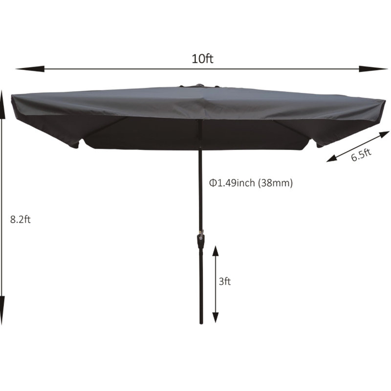 Parasol rectangulaire pour terrasse, Gris