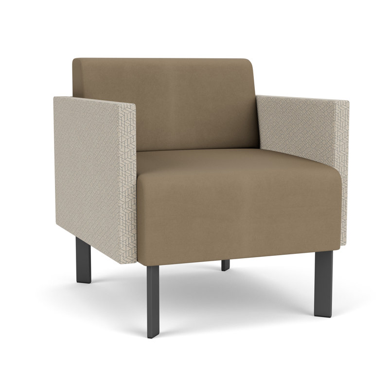 Chaise d'invité de luxe Luxe, Acier gris anthracite, Archetype Café / Modène graphite