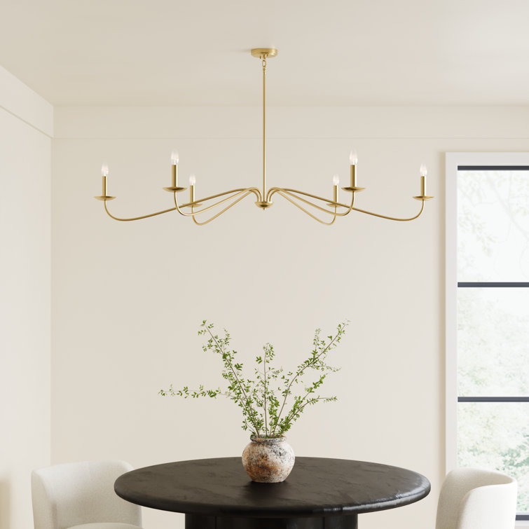 Zoyla 6 Light Metal Dimmable Chandelier
