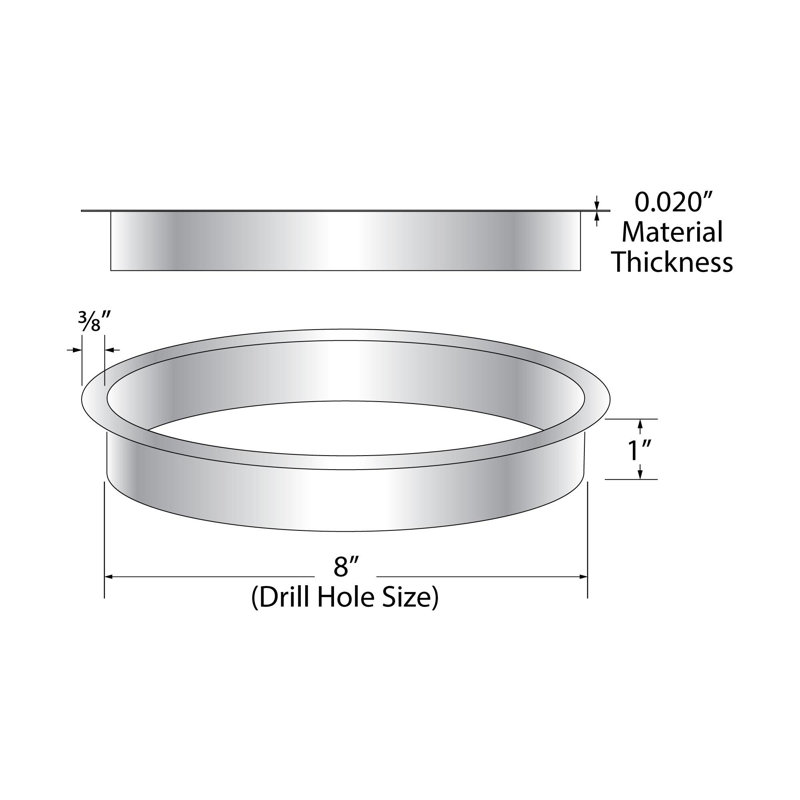 Outwater Steel 1'' H x 8'' W