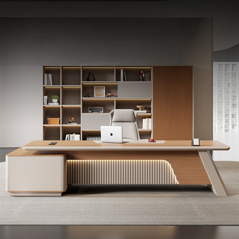Bureau haut de gamme 70,87 po avec bandes lumineuses 70,87 po, H 29,53 po x l 70,87 po x P 62,99 po