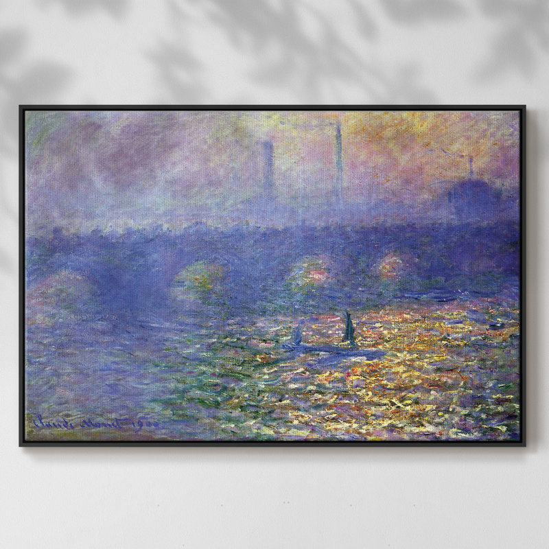 Waterloo Waterloo par Monet, reproduction d'art sur toile, Noir, H 17 po x l 25 po x P 2 po
