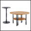 Ensemble de 2 tables basses et tables d'appoint rondes avec rangement, formage sous vide en PVC, idéal pour les décors modernes et industriels