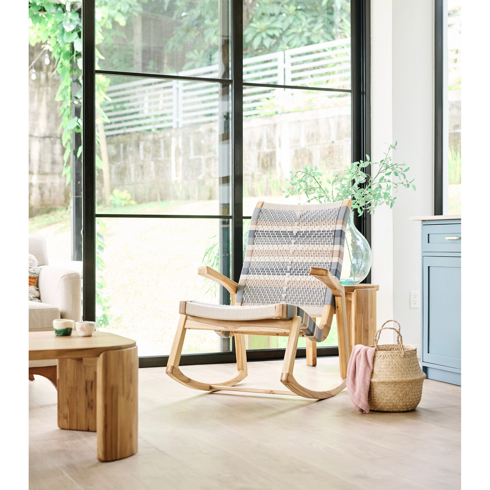 Amador Rocking Chair, Serena Pattern, Natural