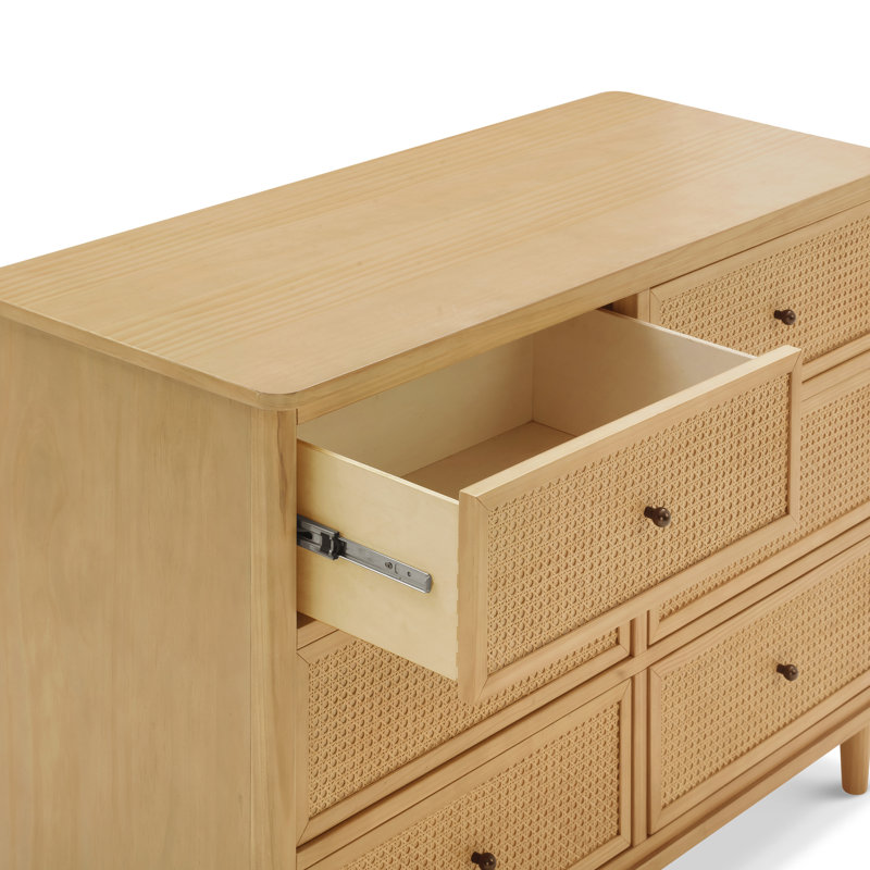 Marin with Cane 6 Drawer Dresser, Honey/ Honey Cane