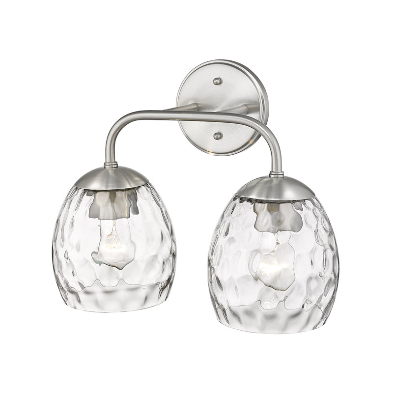 Éclairage pour meuble-lavabo à 2 lumières à intensité variable Kelsey-Jo, Nickel brossé
