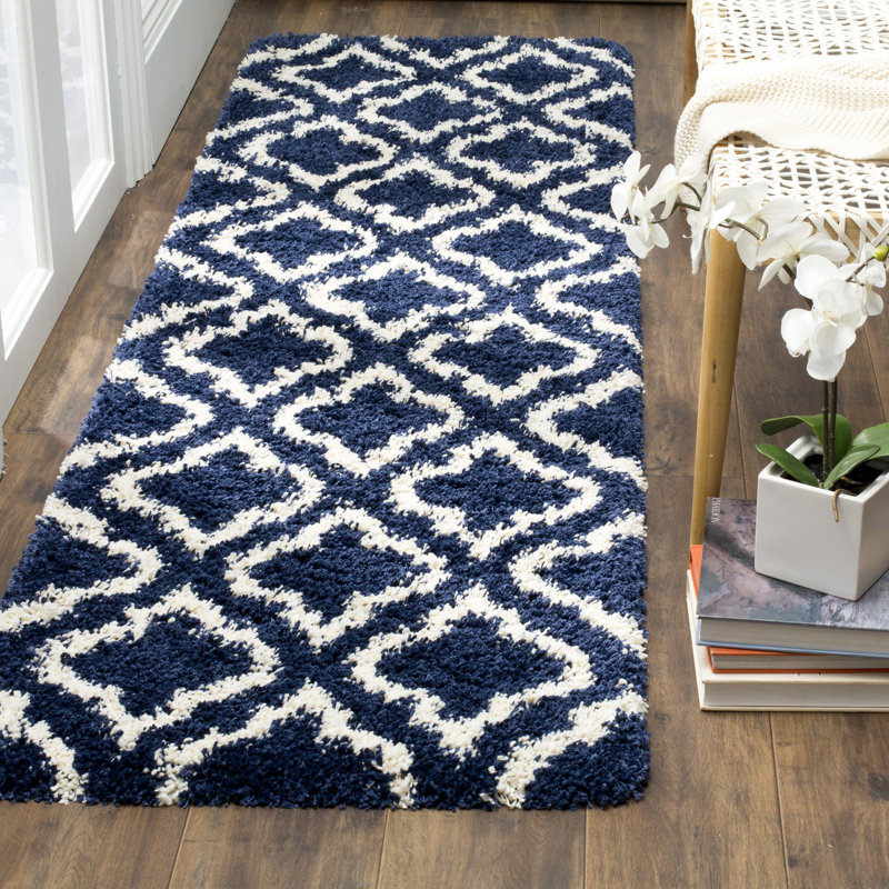 Tapis à poils longs Darrold Hudson, Tapis de couloir 2 pi 3 po x 10 pi