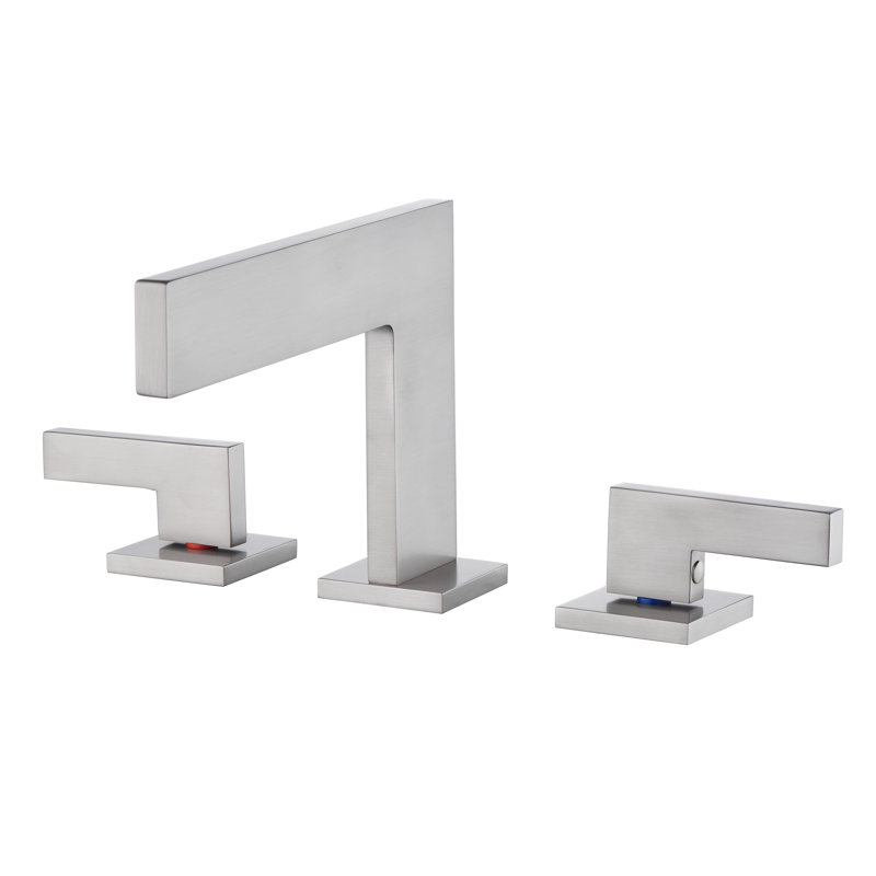 Robinet de salle de bain espacé à deux poignées 8 po S1419W-XX Sumerain, Nickel brossé