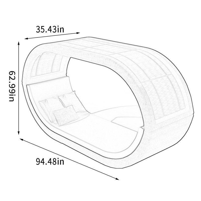 Chaise longue d'extérieur en rotin