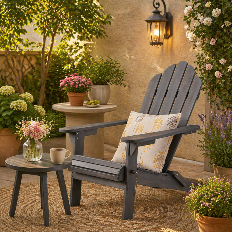 CHAISE ADIRONDack HOLLYWOOD PLIABLE, Gris foncé