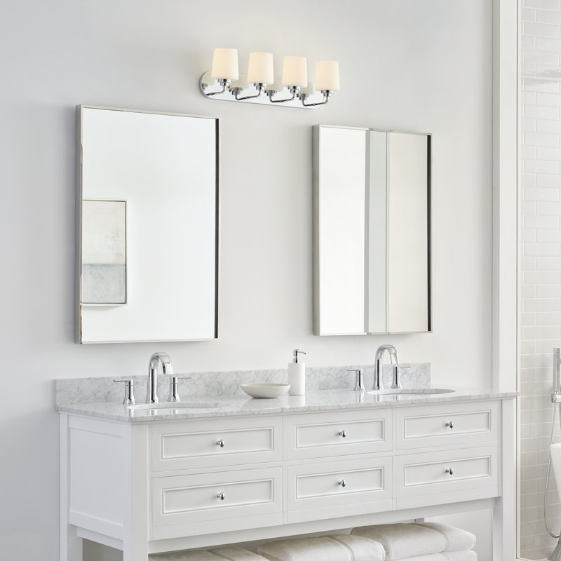 Éclairage pour meuble-lavabo à 4 lumières à intensité variable Windom, Chrome, Non