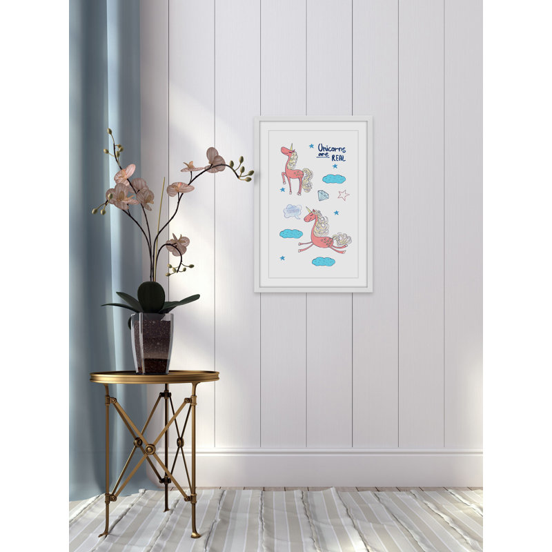 «Unicorns are Real III», reproduction encadrée, H 45 po x l 30 po