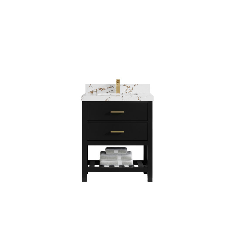 30 po Parker X P 22 po Meuble-lavabo simple en D, 2 po - Brun Viola