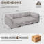 Grand canapé, canapé-lit modulaire rembourré en velours givré d'une profondeur de siège de 35 pouces avec housse de coussin amovible-900001378