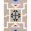 Tuscany Hand Knotted Wool Geometric Area Rug in Black/Red/Brown