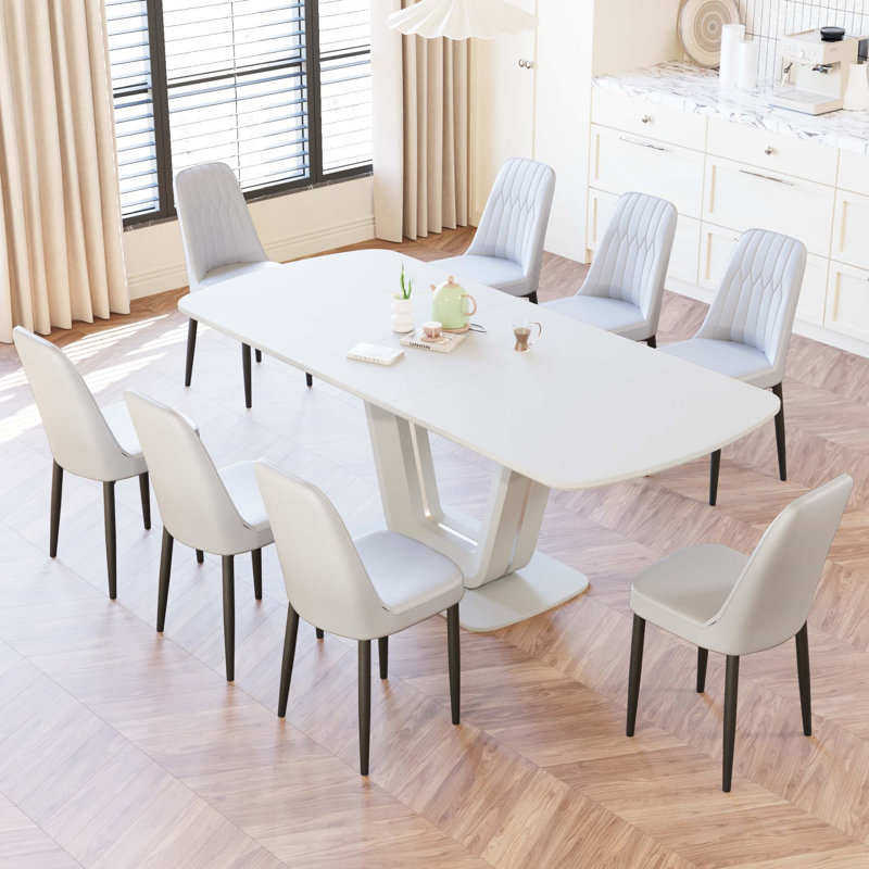 Ensemble de table de salle à manger extensible 62,99 à 78,74 po pour 2 à 8 personnes