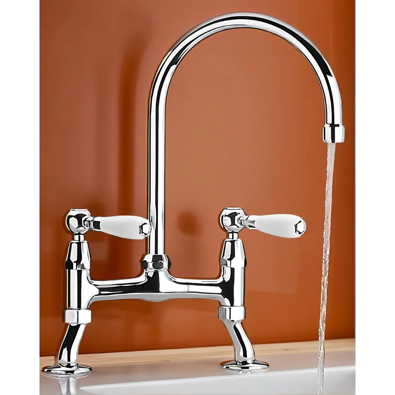 Tevere Cranked Leg Bridge Tap, Chrome