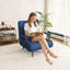 Fauteuil convertible 3-en-1 pliant pour canapé-lit - Dossier réglable à 5 positions avec coussin, canapé-lit compact pour salon, chambre à coucher et bureau (bleu)